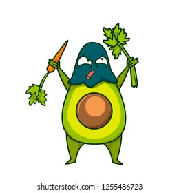Vegan avocado character