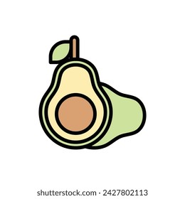 Vegan Avocado Icon Vector Illustration
