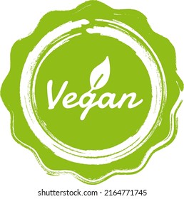 Vegan Badge Button. Premium Quality Vector illustration.