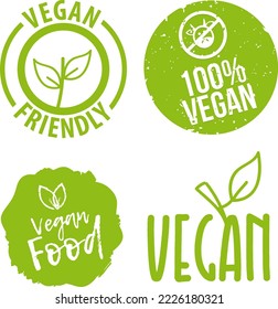 Vegan Badges. Can be used for packaging Design.