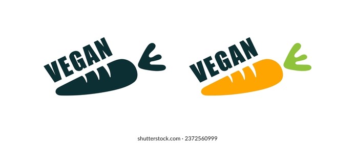 Vegan badges. Vegan food. Natural and organic products. Vector scalable graphics