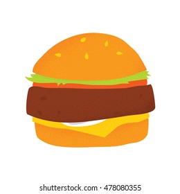 Vegan beans burger isolated vector illustration
