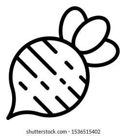 Vegan beet icon. Outline vegan beet vector icon for web design isolated on white background