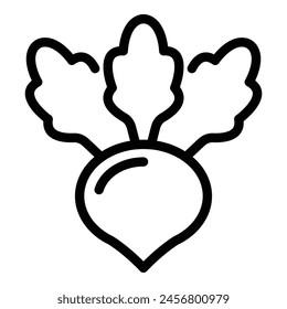 Icono de remolacha vegana contorno de Vector. Dieta alimentaria. Eco libre