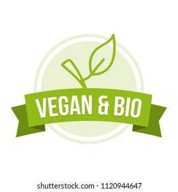 Vegan and Bio Badge - Eps10 Vector.