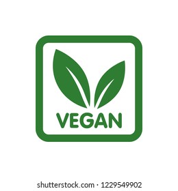 Vegan Bio, Ecology, Organic logo and icon, label, tag. Green leaf icon on white background.