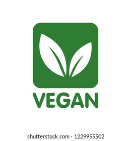 Vegan Bio, Ecology, Organic logo and icon, label, tag. Green leaf icon on white background.
