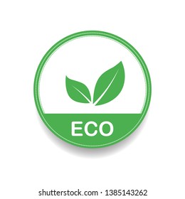 Vegan Bio, Ecology, Organic logo and icon, label, tag. Green leaf icon on white background