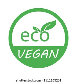 Vegan Bio, Ecology, Organic logo and icon, label, tag. Green leaf icon on white background