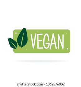 Vegan Bio, Ecology, Organic logo and icon, label, tag. Green leaf icon on white background.