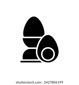 Vegan Boiled Egg Filled Icon Vector Illustration