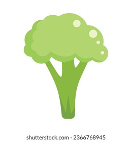 Vegan brocoli icon flat vector. Vegetable cabbage. Plant salad isolated