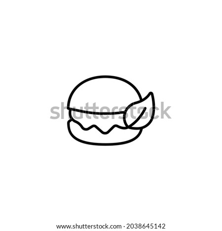 Vegan burger, beyond meat, plant-based burger, alternative meat simple thin line icon vector illustration