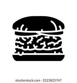 vegan burger food glyph icon vector. vegan burger food sign. isolated symbol illustration