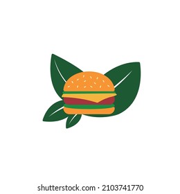 Vegan burger, go vegan, vegan meat  vector illustration 