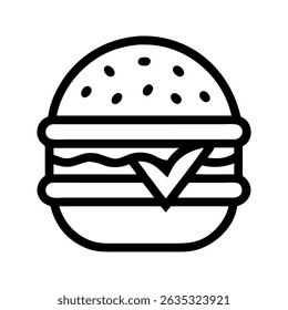 Vegan burger healthy icon. Burger with veggies offering plant based meal option.