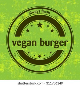 vegan burger icon/ label