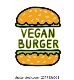 vegan burger icon vector. burger icon. vegetarian food.