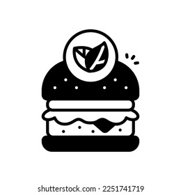 Vegan Burger vector icon glyph icon style.Can be used for wedding invitations, card designs and background design