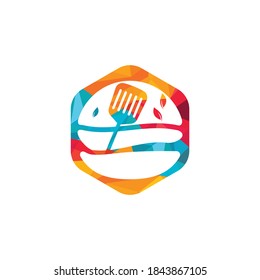 Veganburger-Vektorlogo-Design. Gesundes Bio-Hamburger-Logo-Konzept.