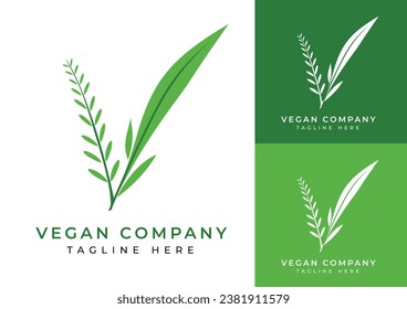 Vegan business logo template design