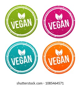 Vegan buttons - Badges in different colours.