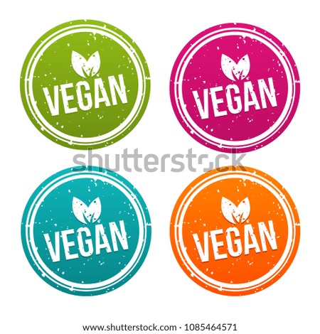 Vegan buttons - Badges in different colours.