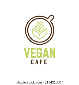 Vegan Cafe logo vector illustration on white background