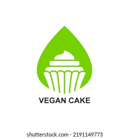 Vegan cake icon design isolated on white background. Vector illustration