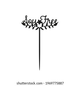 Vegan cake topper. Diet cake toppers for laser cutting. Laser cut template. Sign 'Soy free' topper for milling cut