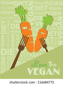 vegan card design. vector illustration