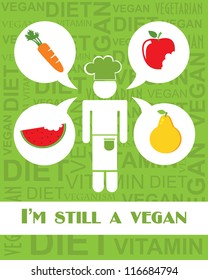 vegan card design. vector illustration