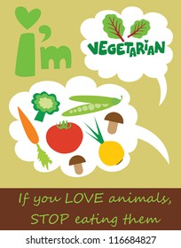 vegan card design. vector illustration