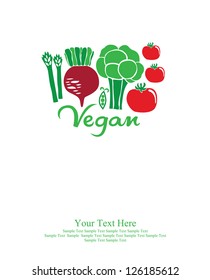 vegan card design. vector illustration