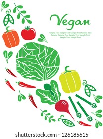 vegan card design. vector illustration