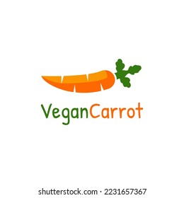 Vegan Carrot Logo Template. Carrot Logo Icon Vector Design Template