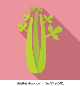 Vegan celery icon. Flat illustration of vegan celery vector icon for web design