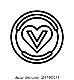vegan certified sustainable beauty line icon vector. vegan certified sustainable beauty sign. isolated contour symbol black illustration