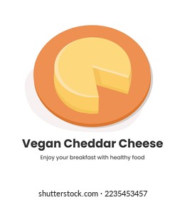 Vegan cheddar cheese from coconut oil or soy bean organic