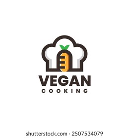 Chef vegano y Vector de logotipo de cocina