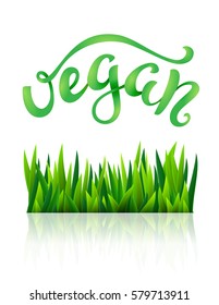 Vegan conceptual handwritten phrase. Vector illustration.