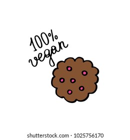 vegan cookie doodle icon