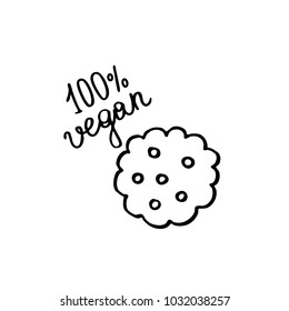 vegan cookie doodle icon