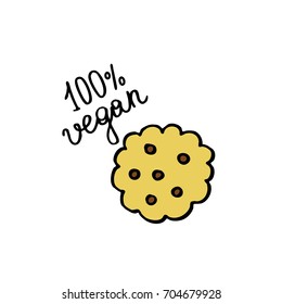 vegan cookie doodle icon