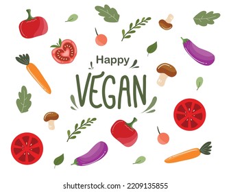 Vegan Day Illustration Food Vector For Vegetarian Healthy Food Event 