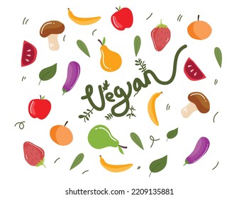 Vegan Day Illustration Food Vector For Vegetarian Healthy Food Event 