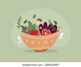 Vegan Day Illustration Food Vector For Vegetarian Healthy Food Event 