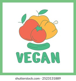 DISEÑO DE VECTOR DE DÍA VEGANO PÓSTER 100% VEGANO