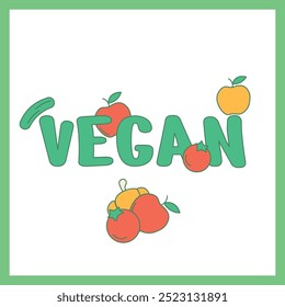 DISEÑO DE VECTOR DE DÍA VEGANO PÓSTER 100% VEGANO