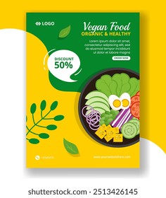 Dia Vegan Poster Vertical Plano Cartoon Desenhado à Mão Modelos Ilustração de Fundo